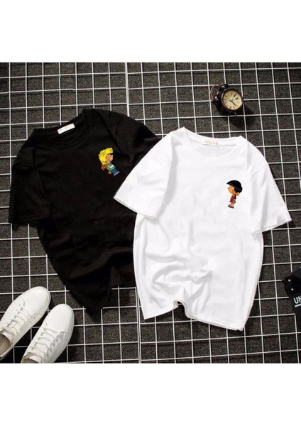 Cedric & Chen Baskılı Sevgili Kombini Oversize T-Shirt