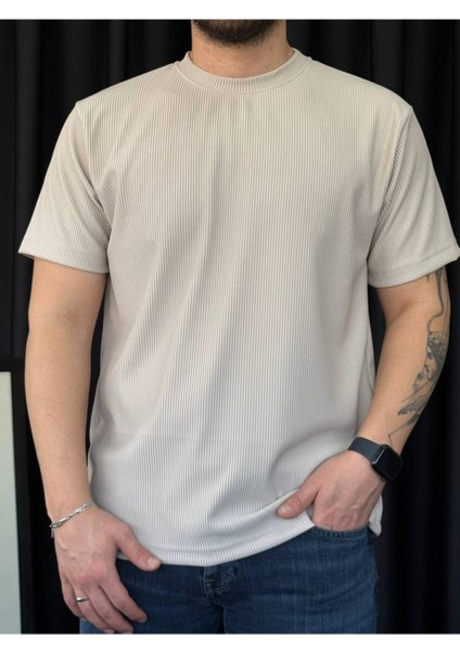 ✅ Bisiklet Yaka Ottoman T-Shirt – Hafif Doku, Rahat Kullanım