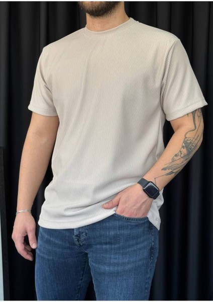 ✅ Bisiklet Yaka Ottoman T-Shirt – Hafif Doku, Rahat Kullanım fiyatları