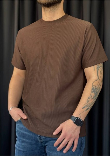 ✅ Bisiklet Yaka Ottoman T-Shirt – Hafif Doku, Rahat Kullanım