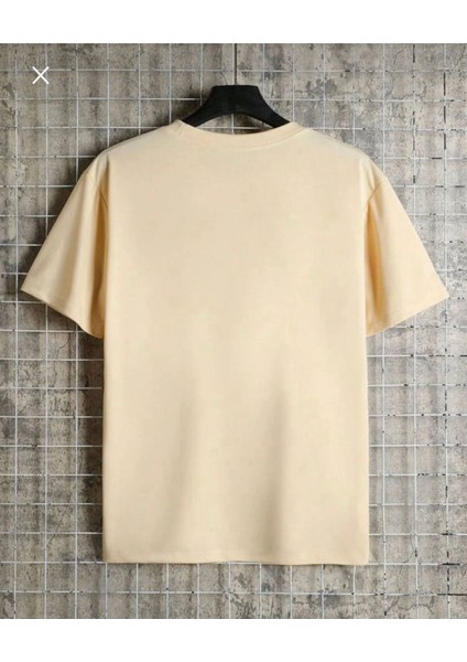 Unisex Şimşek Göz Basklı Pamuklu Oversize T-Shirt