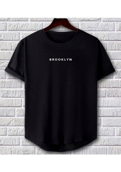 Yeni Sezon Brooklyn Baskılı Oval Kesim Tshirt 2 Adet