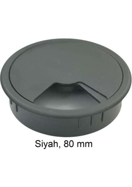 Masa Üstü Kablo Kanalı Deliği Kapağı Siyah Masa Kapağı 8 cm (5 Adet) modelleri