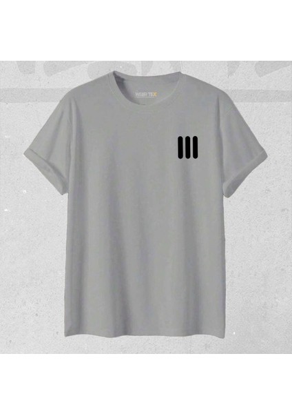 Unisex Üç Çizgi Baskılı Yeni Sezon Pamuklu Oversize Tshirt