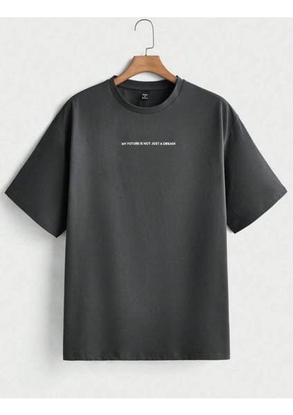 Hayal Et Baskılı Oversize Terletmez Solmaz Unisex T-Shirt