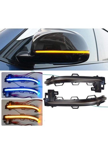 Dinamik Dönüş Sinyal Lambası Yan Kanat Aynası Göstergesi Dikiz Aynası Lambası Bmw X3 X4 X5 X6 X7 G01 G02 2018-2020 Mavi (Yurt Dışından)