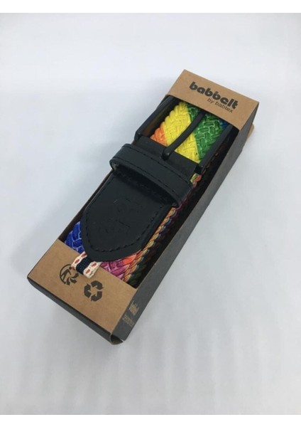 Elastik Örgü Unisex Kemer Gökkuşağı Baskılı