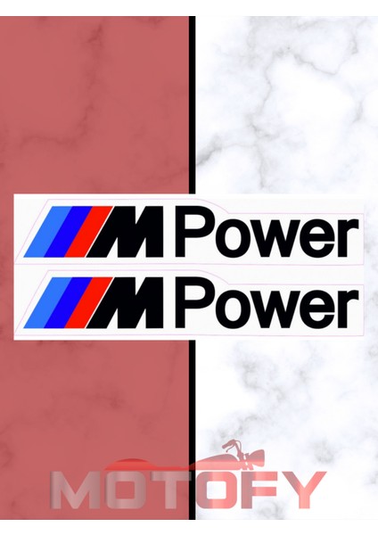 M Power 3X15CM 2 Adet Siyah Sticker - Etiket
