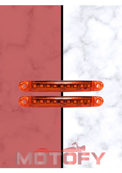 Motosiklet Otomobil 9 Ledli Turuncu Parmak LED Dekor ve Farkındalık Ledi ( 2 Adet )