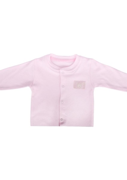 Kız Bebek Pembe Sade Çıtçıtlı Kendinden Çoraplı Tulum - 1012374