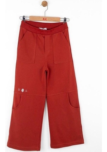 Kız Çocuk Pamuklu Bel Lastikli Cep Detaylı Bol Paça Eşofman Altı fiyatları