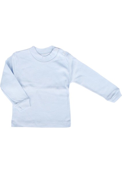 Mavi Fitilli Çıtçıtlı Uzun Kol Bebek Body - 1010052