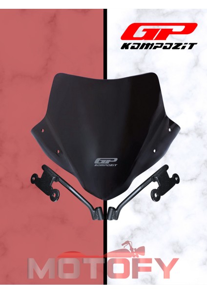 Gp Kompozit Honda CB750 Hornet 2023-2024 Uyumlu Ön Cam Siyah 28 cm
