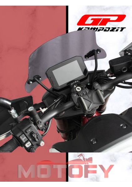 Gp Kompozit Honda CB750 Hornet 2023-2024 Uyumlu Ön Cam Siyah 28 cm fırsatları
