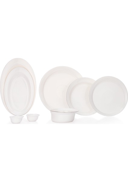 Superfine Bone Lux Yemek Takımı 56 Parça-Platin
