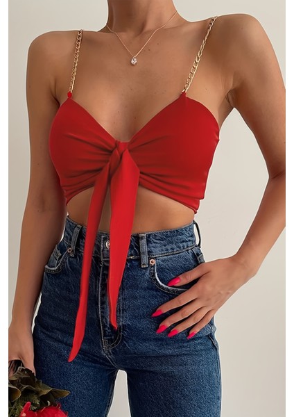 Zincir Askılı Crop Büstiyer T-Shirt fırsatları