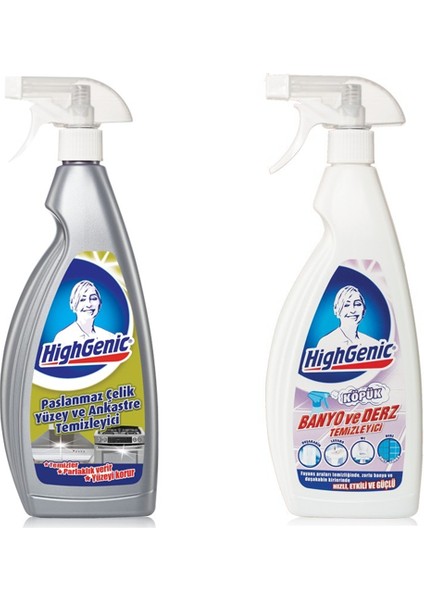 Paslanmaz Çelik Yüzey ve Banyo Derz Temizleyici 2li Set