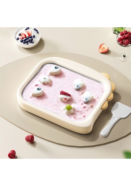 Çocuk Kızarmış Yoğurt Makinesi Kızarmış Buz Makinesi Küçük Mini Plug-In Ev Yapımı Kızarmış Meyve Buz Makinesi Kızarmış Yoğurt Tabağı (Yurt Dışından)