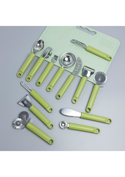 Pizza Kesme, Pişirme Spatulası, Meyve ve Sebze Soyma Bıçağı Için 6'lı Mutfak Aleti Seti – Yeşil (Yurt Dışından) fiyatları