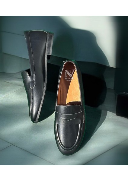 Siyah Hakiki Deri Kadın Loafer Ayakkabı fiyatları