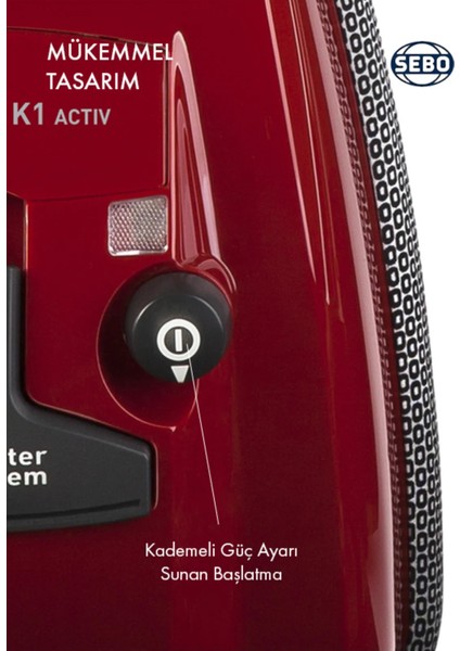 K3 Premium 890 W Toz Torbalı Elektrikli Süpürge