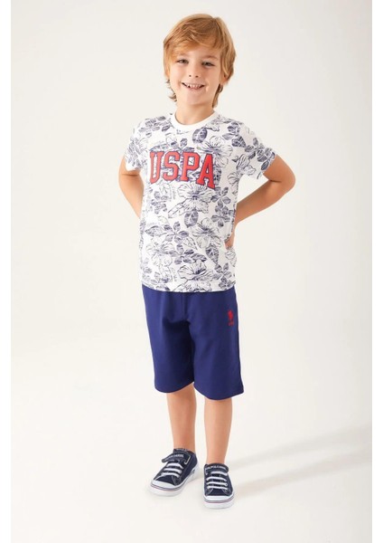 U.s. Polo Assn 1356 Garson Flowered Details Erkek Çocuk Bermuda Takım modelleri