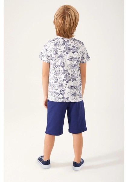 U.s. Polo Assn 1356 Garson Flowered Details Erkek Çocuk Bermuda Takım