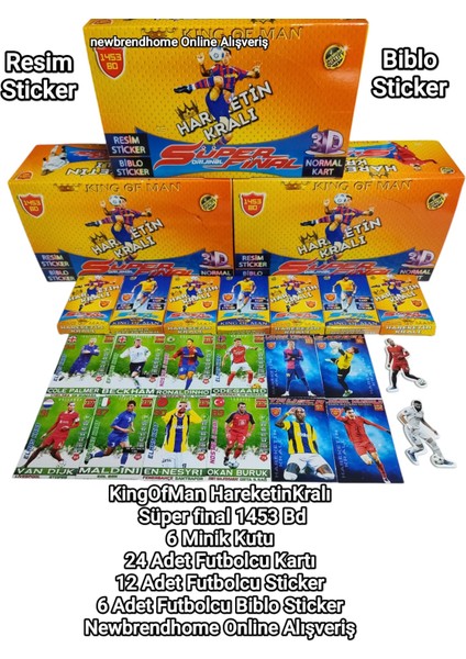 Kingofman Hareketin Kralı (6 Mini Kutu-Sticker -Biblo Sticker) Futbolcu Kartları Süper Final 1453 Bd modelleri