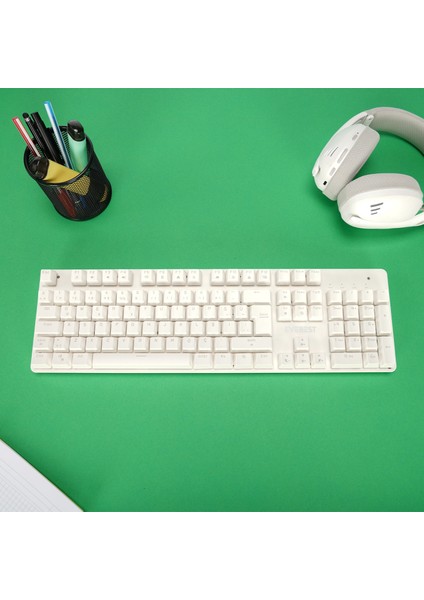 Kb-Mk1 Lumos Beyaz USB Rainbow Aydınlatmalı Blue Switch Full Anti-Ghosting Mekanik Gaming Oy