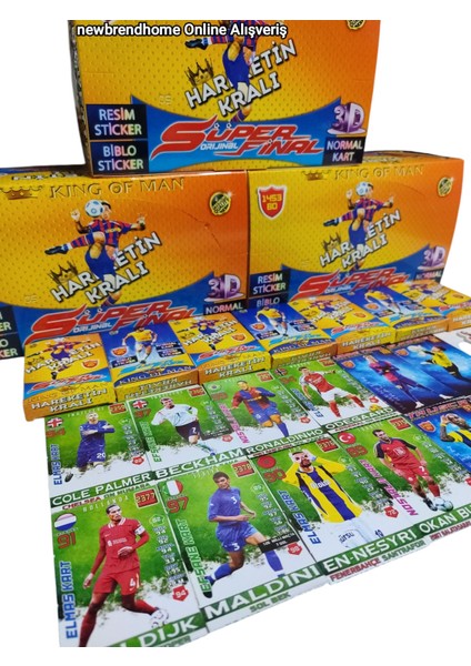 Kingofman Hareketin Kralı(20 Mini Kutu-Sticker -Biblo Sticker) Futbolcu Kartları Süper Final 1453 Bd