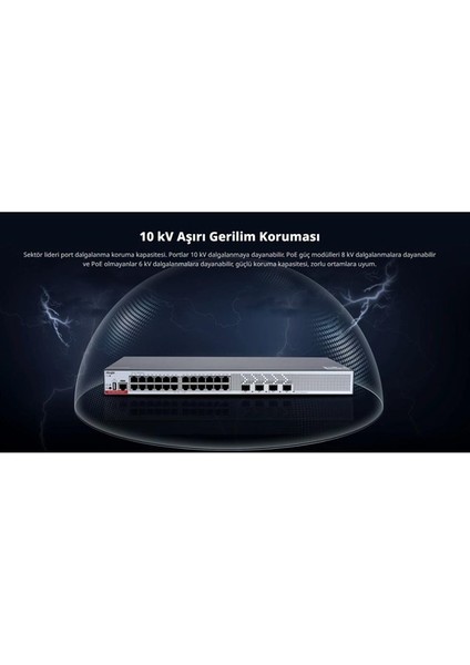 Ruıjıe 24PORT RG-CS83-24GT4XS-P Gıgabıt 4-Sfp+ 10GBE 370W Layer3 Yönetilebilir Poe Swıtch
