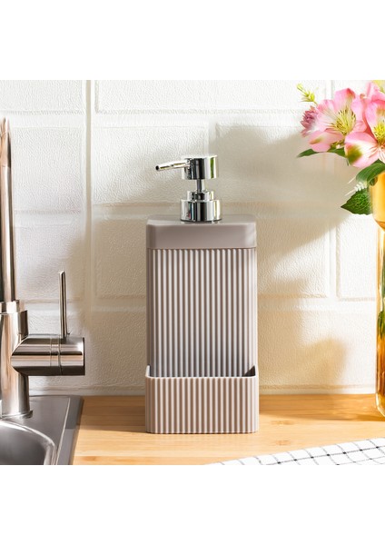 13139 Lisbone Süngerlik Hazneli Banyo ve Mutfak Sıvı Sabunluk Taupe 550 ml