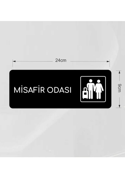 Misafir Odası - Ofis Departman Kapı Isimliği, 24X9 cm Siyah Renk fiyatları