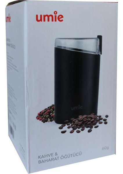 60 Gram Kapasiteli Siyah 140W Kahve ve Baharat Öğütücü