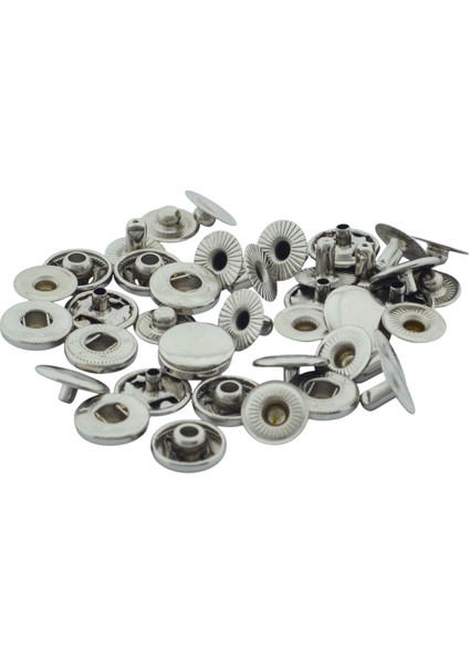 13MM 10 Adet Nikel Gümüş Renk Çıt Çıt Set