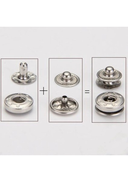 13MM 10 Adet Nikel Gümüş Renk Çıt Çıt Set