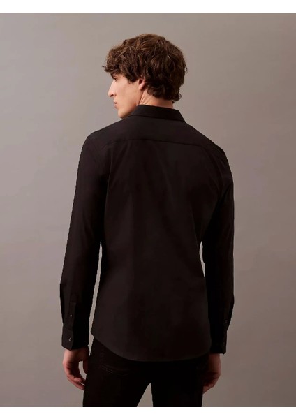 Ls Solıd Stretch Slım Shırt Erkek Gömlek LV04LB145G-UB1