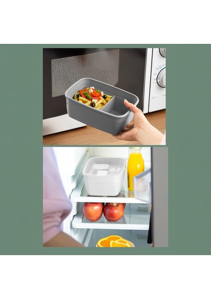 3193 Vakumlu Kendinden Kaşık Çatallı Sosluklu Bölmeli Beslenme Çantası - Taşınabilir 2 Katlı Lunch Box - Sefer Tası 1200 ml Somon indirimleri