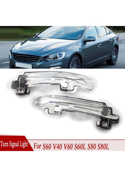 Sol LED Dönüş Sinyal Lambası Dikiz Aynası Lambası Volvo S60 S60L V40 V60 S80 S80L Için Dönüş Sinyal Lambası 31402416 (Yurt Dışından)