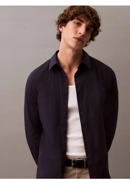 Ls Solıd Stretch Slım Shırt Erkek Gömlek LV04LB145G-CEF