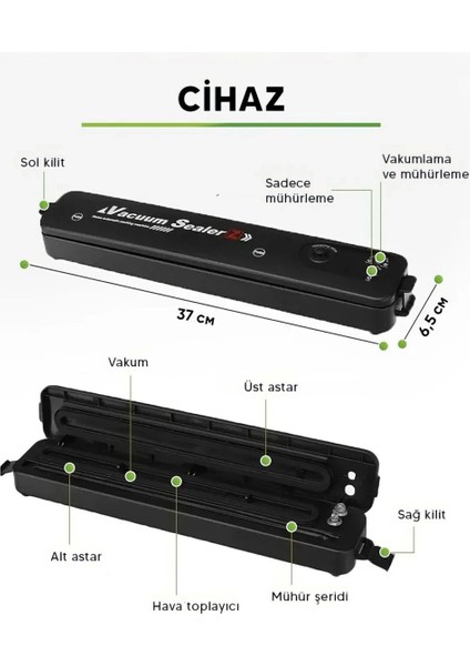 Gıda Vakum ve Mühürleme Makinesi- Yiyecek Tazeliği Koruma Ev ve Restoran Için modelleri