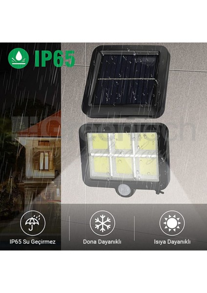 Güneş Enerjili 120 Cob Led Aydınlatma / GT-SL09 - 2 Adet