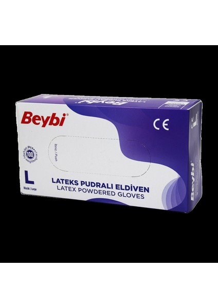 L Pudralı Muayene Eldiveni 100LÜ (4887)