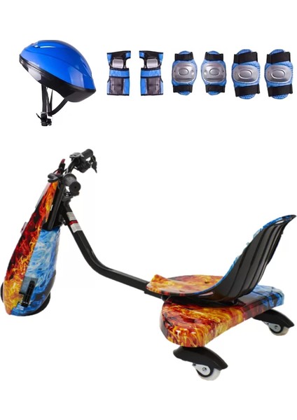 Drift Car Street Dance Elektrikli Kaykay Scooter Litium Bataryalı Drift Kart Kask Dizlik Seti Hediye