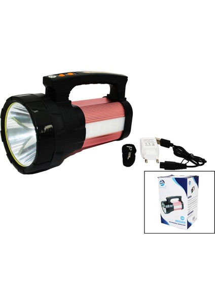 2in1 15W Cob LED - 28LED Şarjlı El Feneri - PROJEKTÖR1000MT- Powerbank - Su Geçirmez (4887)