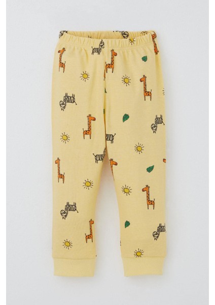 Erkek Bebek Pijama Takımı Minik Safari Temalı Hayvancık Desenli 4 Ay-1 Yaş, Sarı modelleri