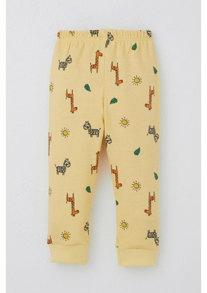 Erkek Bebek Pijama Takımı Minik Safari Temalı Hayvancık Desenli 4 Ay-1 Yaş, Sarı indirimleri