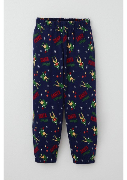 Erkek Bebek Pijama Takımı Eğlenceli Noel Baba Desenli 9 Ay-3 Yaş, Lacivert modelleri