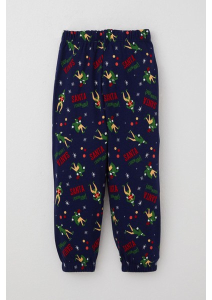 Erkek Bebek Pijama Takımı Eğlenceli Noel Baba Desenli 9 Ay-3 Yaş, Lacivert indirimleri