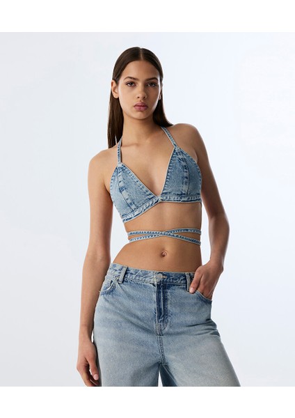 Hotfıx Baskılı Jean Büstiyer TS1250006101629